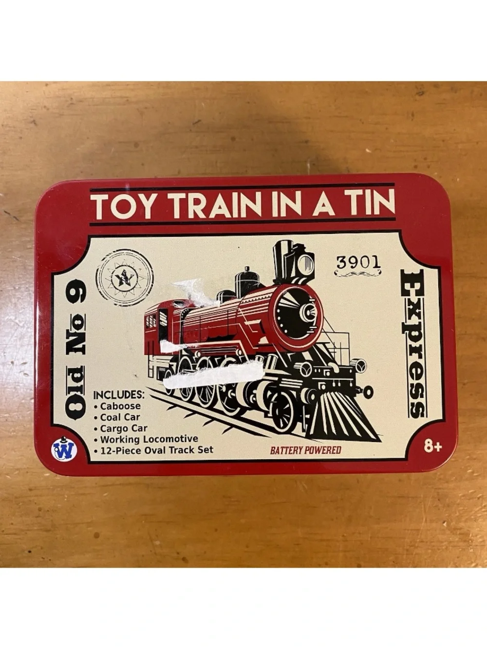 Toy Train in a Tin Old No 9 Express Battery Powered Mini Set #3901